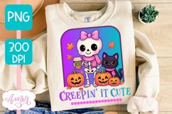 Cute Skeleton PNG, Cute Halloween Sublimation Design Product Image 4