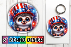 Blissful Round Keychains PNG, USA Animals Product Image 1