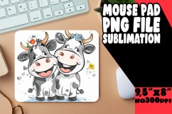 Lighthearted Farm Cow Watercolor Mouse Pad PNG Product Image 1