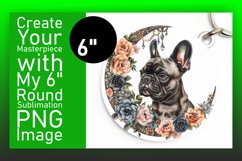 Elegant Round Dog Sublimation Keychain Product Image 1