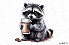 Coffee Addict Svg Design | Raccoon svg | Svg Files Product Image 1