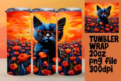 Sweet Kitty in Floral Tumbler Wrap Design Product Image 1