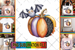Playful TOTE BAG Gift PNG, Pumpkin Watercolor Product Image 1