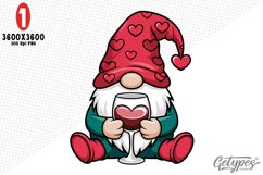 Valentine Gnome Sublimation Clipart - High Quality Design Product Image 3