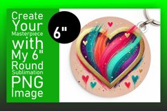 Elegant Round Design Keychain Template , Heart Product Image 1