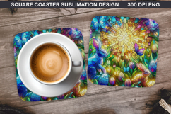 Bunny Coaster Sublimation, Easter Coaster PNG Design Product Image 1