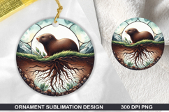 Cute Mole Stained Glass Ornament PNG, Digital Download File Product Image 1