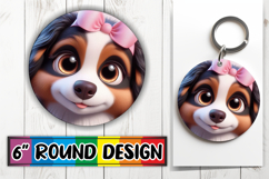 Radiant Car Coaster Circle Design, 3D Dog Product Image 1