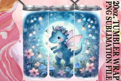 Cozy Sublimation 20oz tumbler wrap, Cute Dino Product Image 1