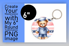 Sleek Keychain Circle Design Template , Teddy Bear Product Image 1
