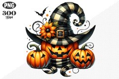 Halloween Pumpkins Sublimation - Clipart PNG Design Product Image 1