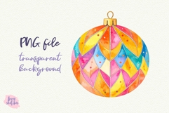 Retro Christmas Ornament Clipart Groovy Disco PNG Product Image 1