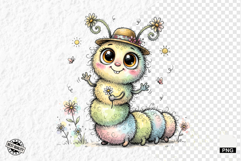 Summer Whimsical Caterpillar PNG Clipart Product Image 1