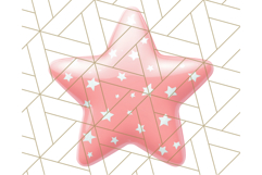 Cute Puffy Star Clipart PNG, 3D Glossy Pastel Stars Clip Art Product Image 5