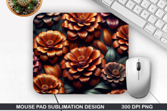 3D Flowers Mouse Pad Sublimation, Flowers Mouse Pad PNG Product Image 1