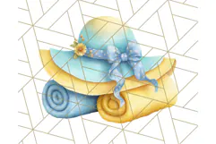 Sky Blue and Sunshine Yellow Summer Clipart PNG, Tropical Product Image 2