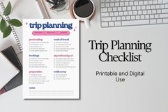 Trip Planning Checklist Travel Planner Printable &amp; Digital Product Image 1