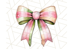Watercolor Summer Bow Clipart PNG, Coquette Bright Bow Png Product Image 2