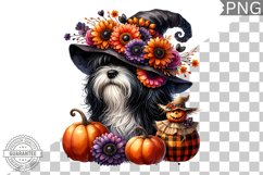 Halloween Dog Flowers Sublimation - Clipart PNG Design Product Image 1