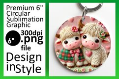 Elegant Keychain Circle Design PNG , Sweet Animals Product Image 1
