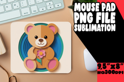 CHEERFUL MOUSE PAD INSPIRATIONAL PNG, Cute Bear Product Image 1