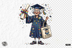 Whimsical Graduation Grandma Clipart Product Image 1