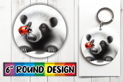 Radiant Circle Sublimation Keychains, Cute Animals Product Image 1