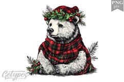 Christmas Bear Clipart Design - High Quality 300 Dpi Product Image 1