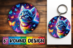 Sweet Sublimation Round Ornaments, Cat Product Image 1