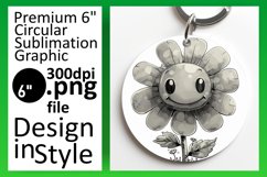 Nostalgic Retro Blooms: Round Designs PNG Product Image 1