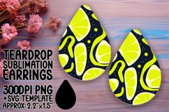 Neon Fusion Teardrop Earring Sublimation Design Product Image 1