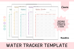 Water Tracker Editable Template 2 | Monthly Grid by Week Product Image 1