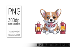Cute Christmas Dog, Animal Sublimation Clipart PNG Product Image 1