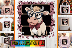 Playful TSHIRT Art Ideas PNG, Cute Cow Product Image 1