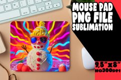 Summer Christmas Snowman Mouse Pad - Winter Joyful Wonderlan Product Image 1