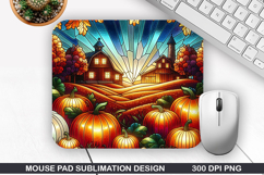 Pumpkin Mouse Pad Sublimation, Halloween Mouse Pad PNG Product Image 1