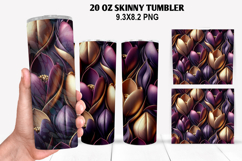 3D Flower Skinny Tumbler 20oz Wrap Design,Flowers Tumble PNG Product Image 1
