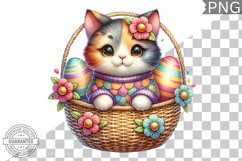 Easter Cat Sublimation - Easter Clipart PNG Design Product Image 1