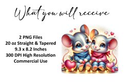 Valentine&#039;s Day Elephant Tumbler Wrap Sublimation Design Product Image 2