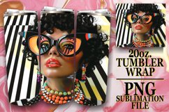 Portrait Elegance: Striped Pattern Tumbler Sublimation, 20oz Product Image 1