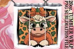 Cozy Nights 20oz tumbler wrap, Cute Cow Product Image 1