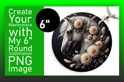 Dynamic Round Design Car Coaster PNG , Horse Product Image 1