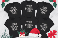Christmas Family Matching Shirt Mockup | Cozy Boho Flat Lay Product Image 1