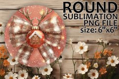 Whimsical Car Coaster Round PNG, Holiday Bow Product Image 1