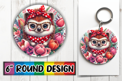 Joyful Round Keychain Magic PNG, Cute Animals Product Image 1