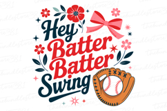 Hey batter Swing Svg Design | Svg Files for Cricut Product Image 1