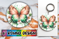 Cheerful Circle Car Coasters PNG, Butterfly Product Image 1