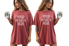 Crimson Comfort Colors 1717 Front &amp; back T shirt Mockup Product Image 1