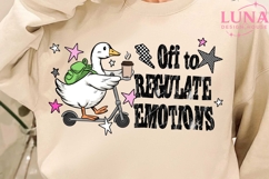 Off to Regulate Emotions PNG, Funny Goose Scooter Design Product Image 6