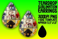 Elegant Blossom Bonanza Sublimation Teardrop Earring Design Product Image 1